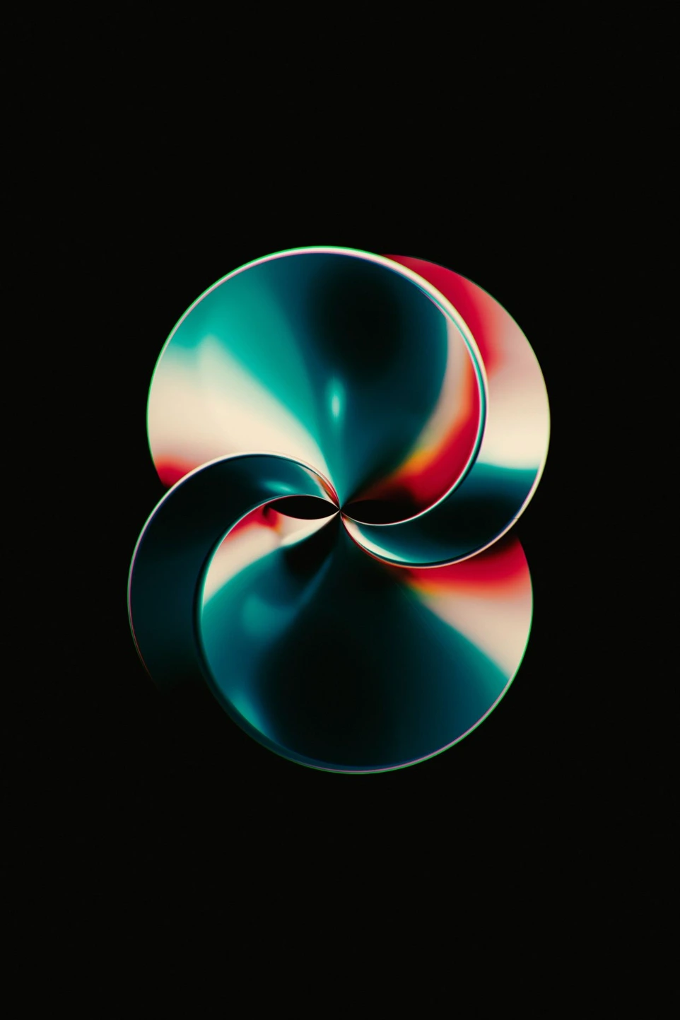 a black background with a red, white and blue swirl